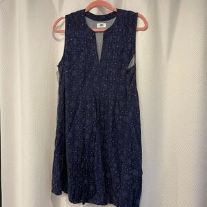 Old Navy Blue dress size L, 21.5 armpit to armpit, 36” shoulder to hem